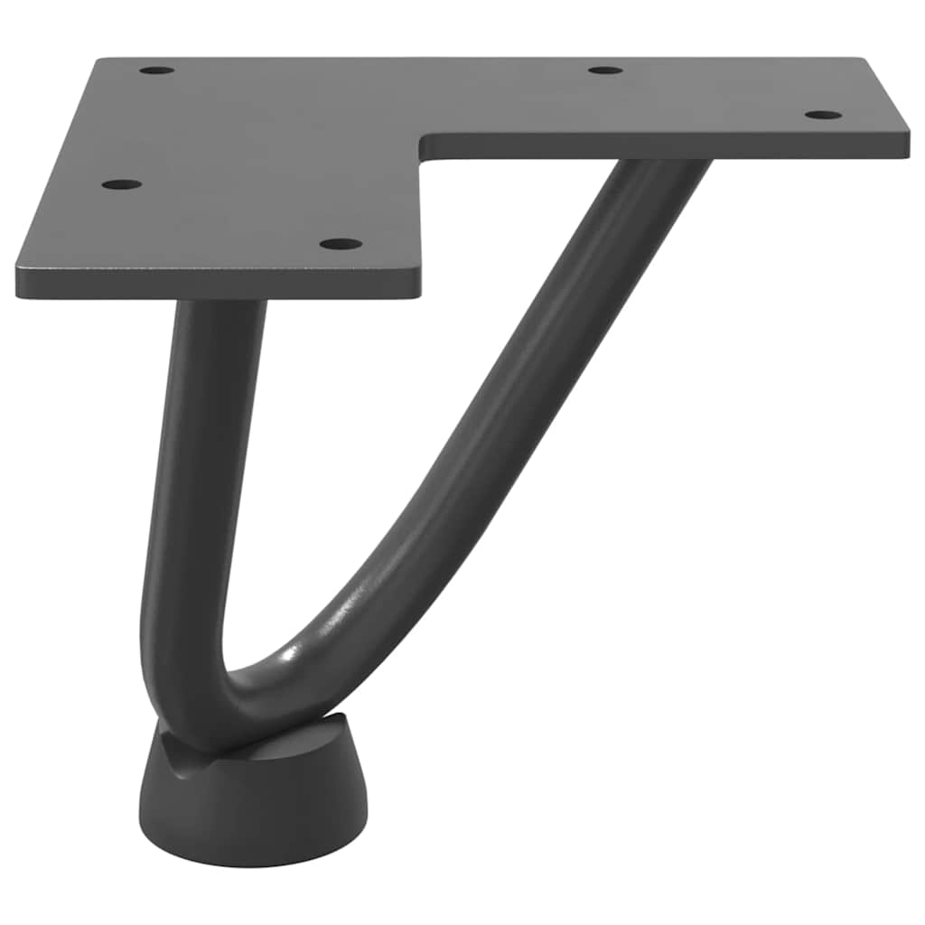 Gambe Tavolo a Forcina 4 pz Antracite 10 cm Acciaio Massiccio - homemem39