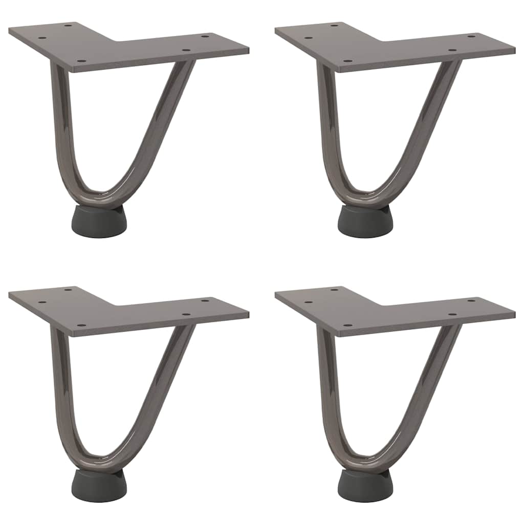 Gambe Tavolo a Forcina 4 pz 10 cm Acciaio Massiccio - homemem39