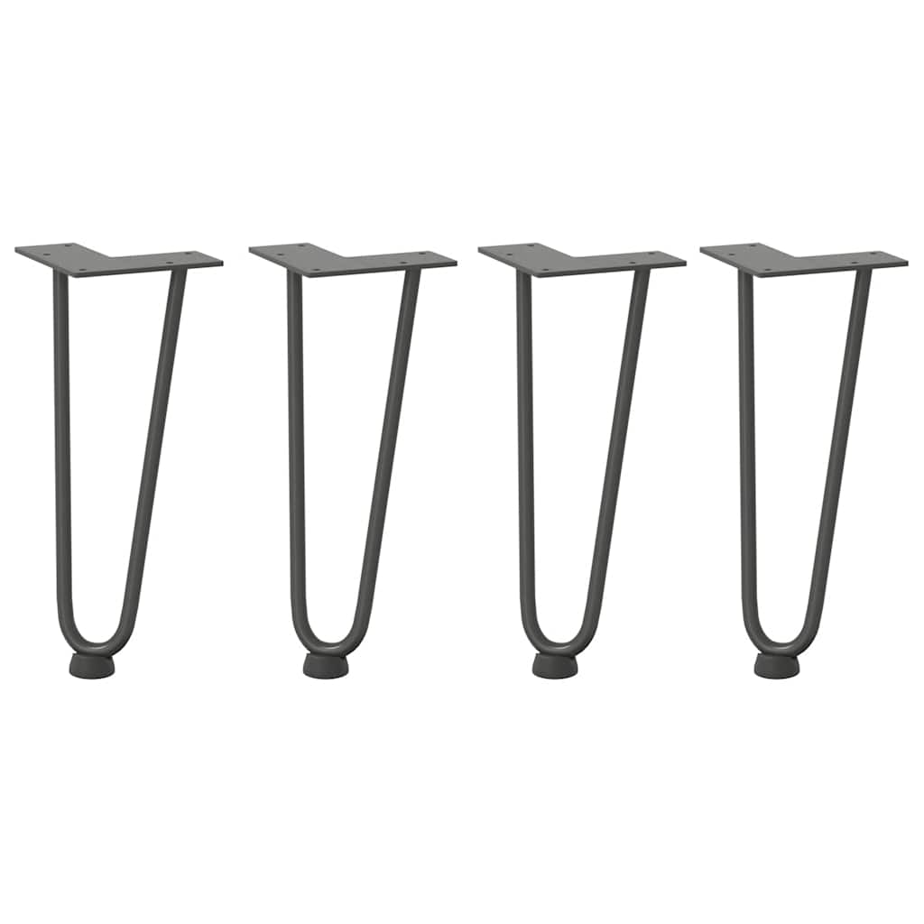 Gambe a forcina per tavolino 4 pz antracite 30 cm acciaio massiccio - homemem39