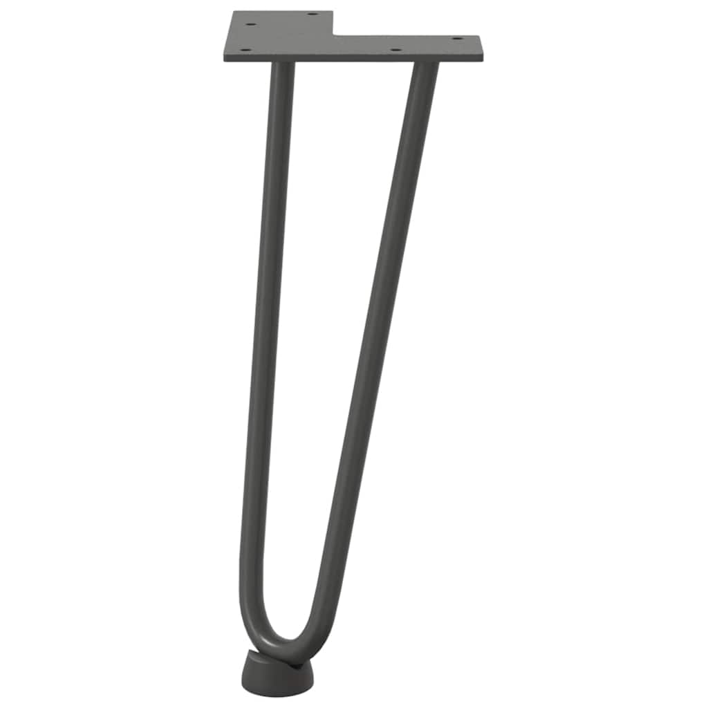 Gambe a forcina per tavolino 4 pz antracite 30 cm acciaio massiccio - homemem39
