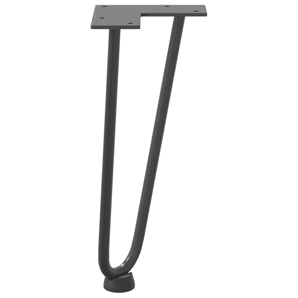 Gambe a forcina per tavolino 4 pz antracite 30 cm acciaio massiccio - homemem39