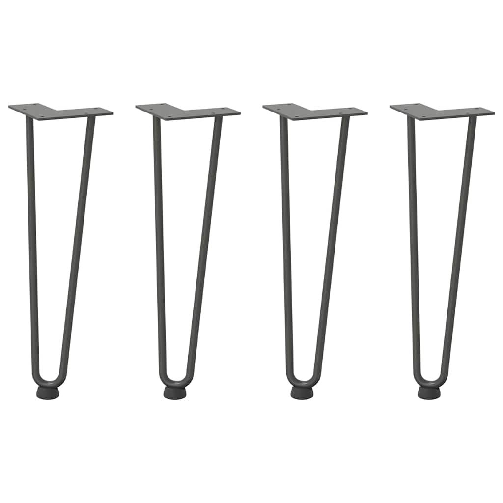 Gambe Tavolo a Forcina 4 pz Antracite 42 cm Acciaio Massiccio - homemem39