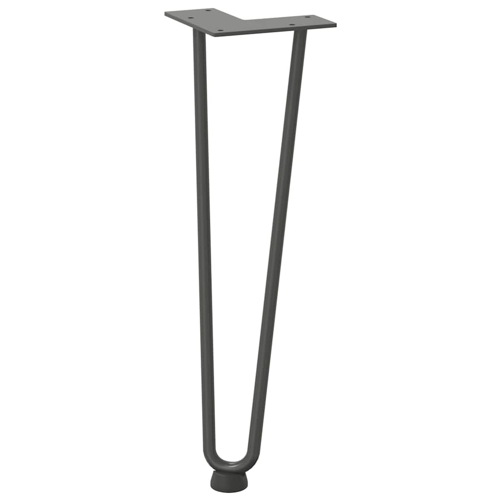 Gambe Tavolo a Forcina 4 pz Antracite 42 cm Acciaio Massiccio - homemem39