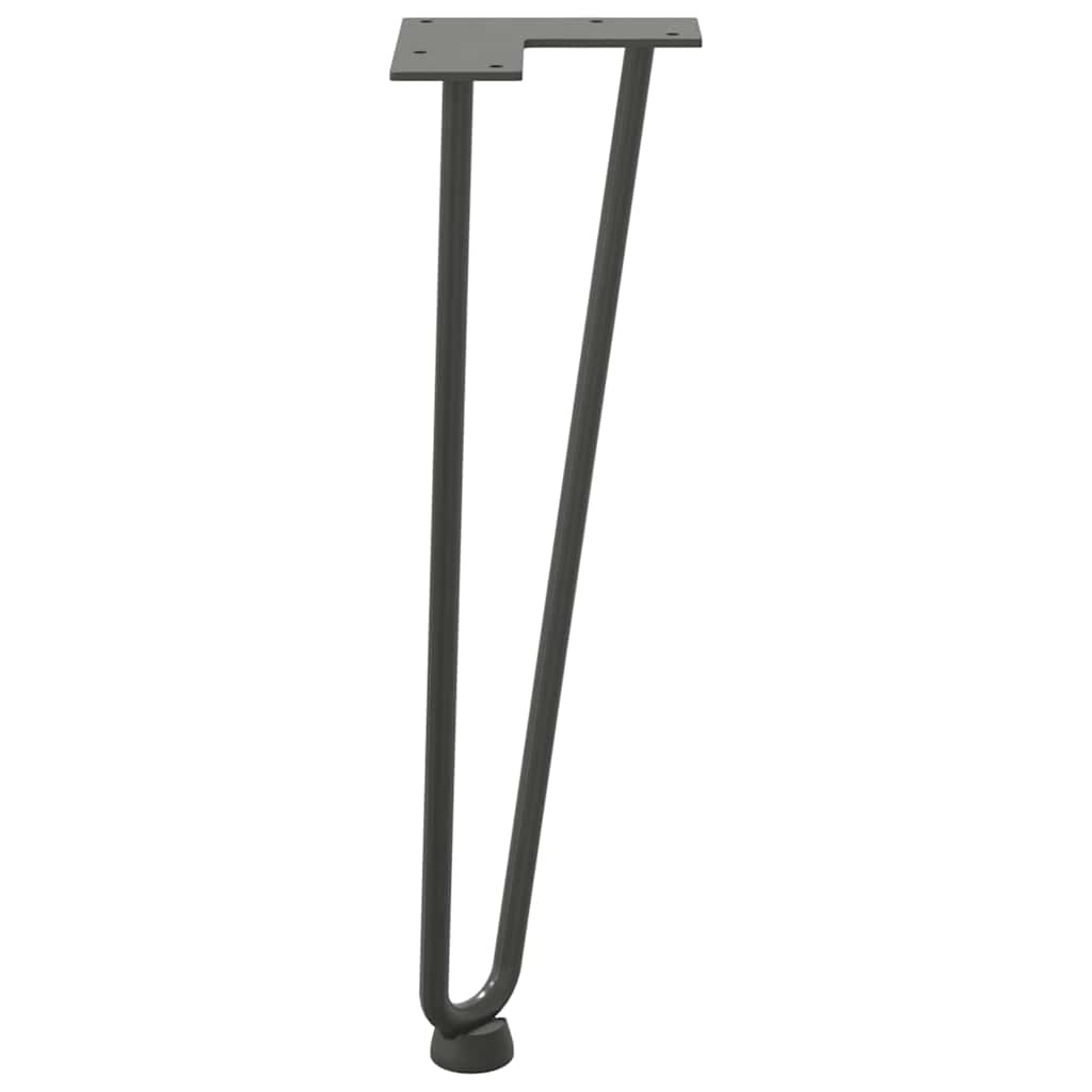 Gambe Tavolo a Forcina 4 pz Antracite 42 cm Acciaio Massiccio - homemem39