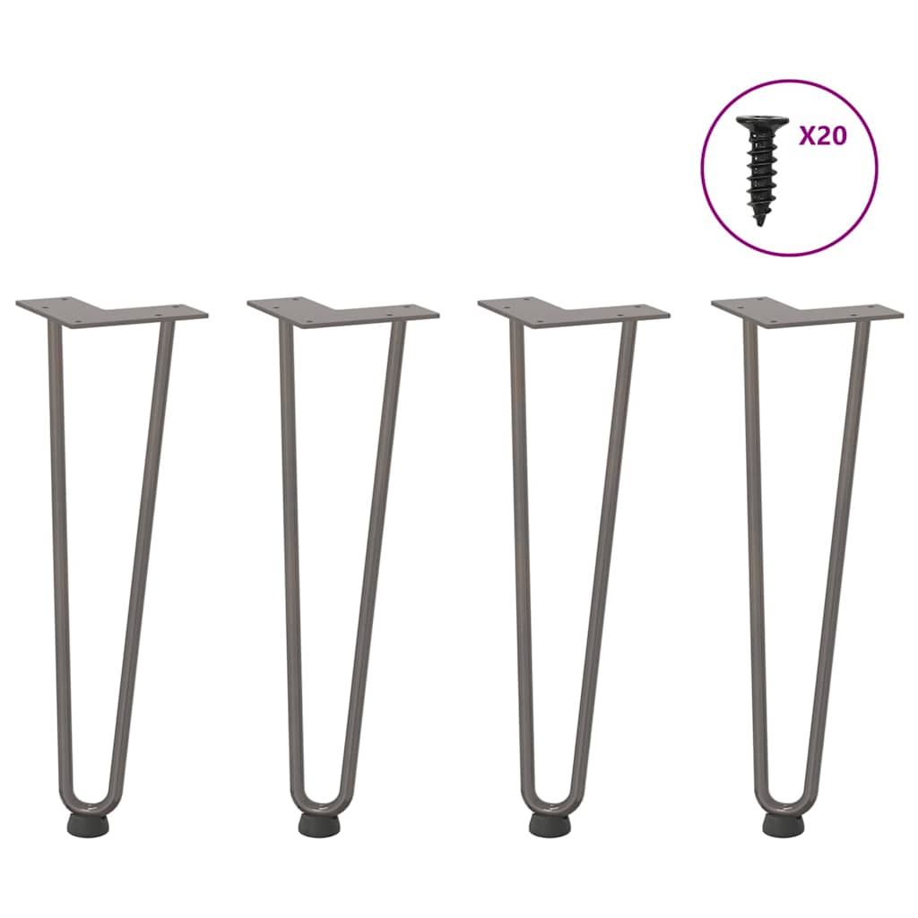 Gambe Tavolo a Forcina 4 pz 42 cm Acciaio Massiccio - homemem39