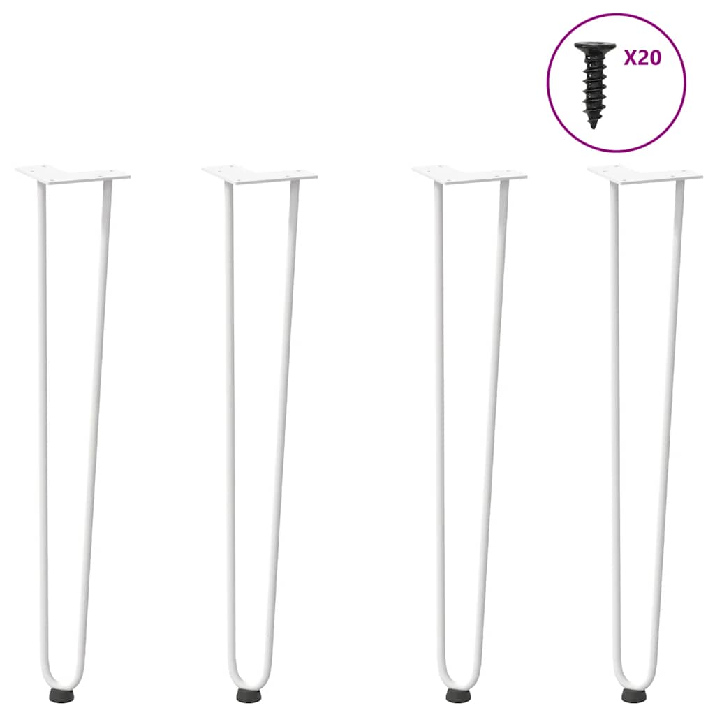 Gambe per Tavolo a Forcina 4 pz Bianco 72 cm Acciaio Massiccio - homemem39