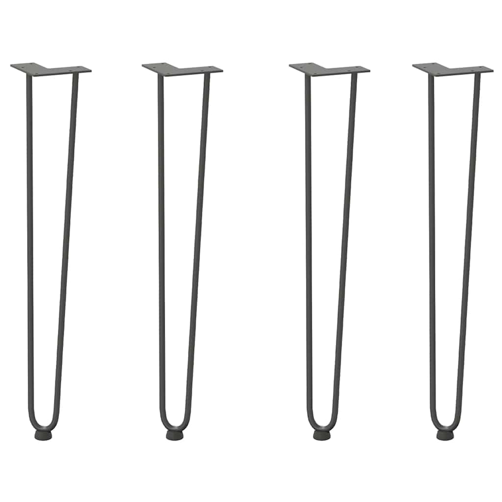 Gambe Tavolo a Forcina 4 pz Antracite 72 cm Acciaio Massiccio - homemem39