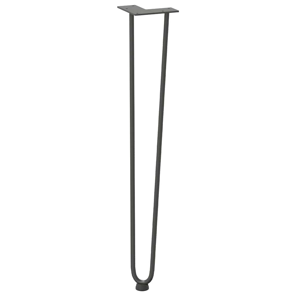 Gambe Tavolo a Forcina 4 pz Antracite 72 cm Acciaio Massiccio - homemem39