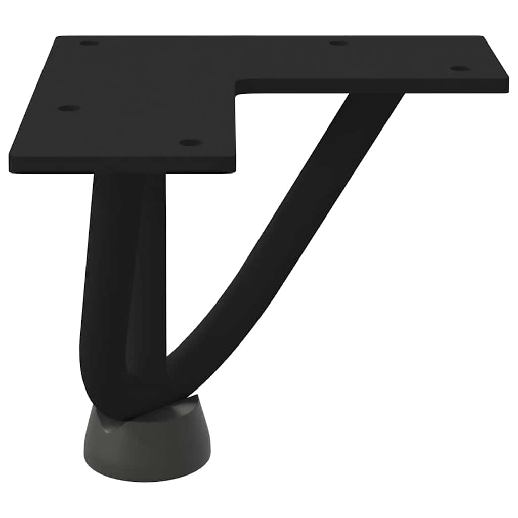 Gambe per Tavolo a Forcina 4 pz Nero 10 cm in Acciaio Massiccio - homemem39
