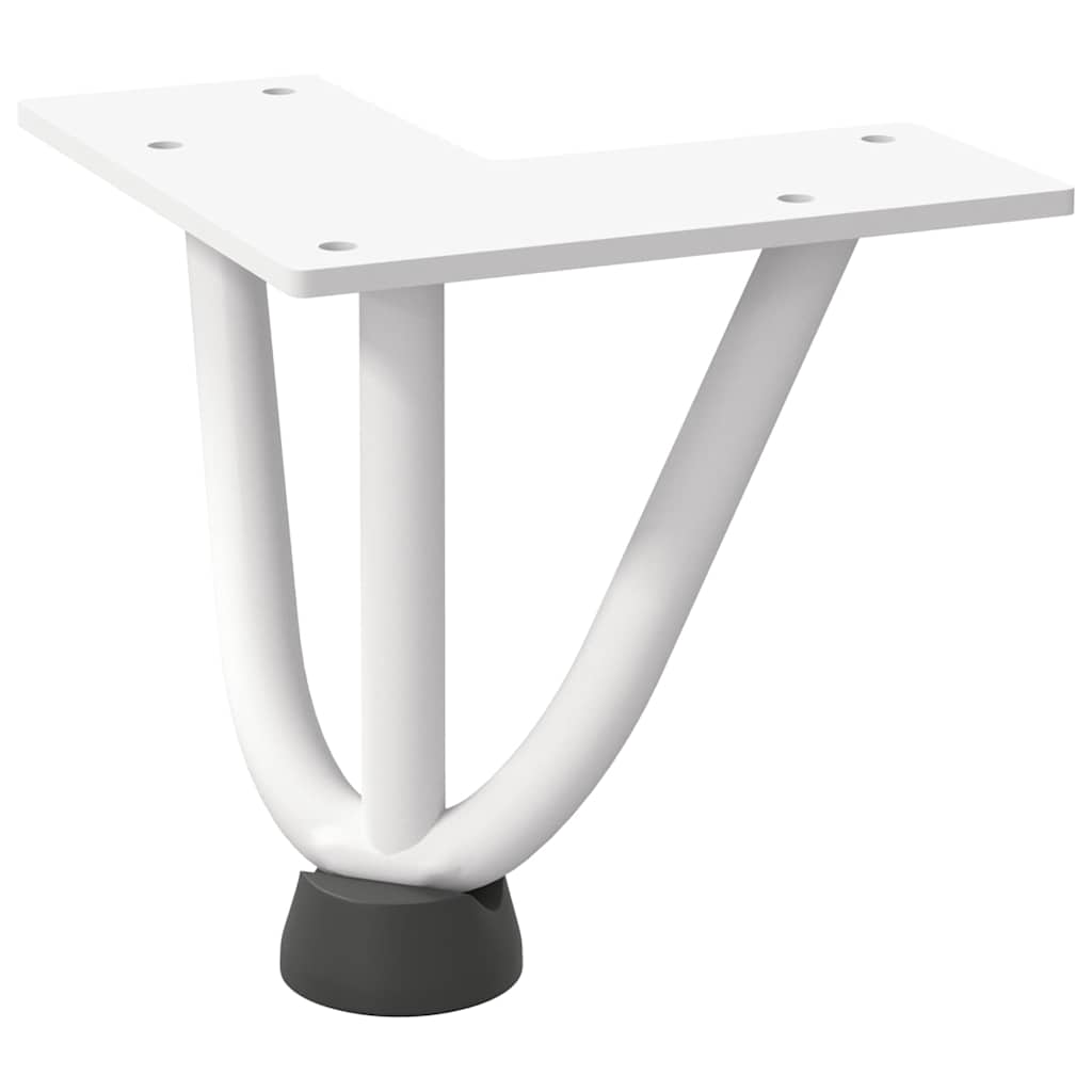 Gambe per Tavolo a Forcina 4 pz Bianco 10 cm Acciaio Massiccio - homemem39