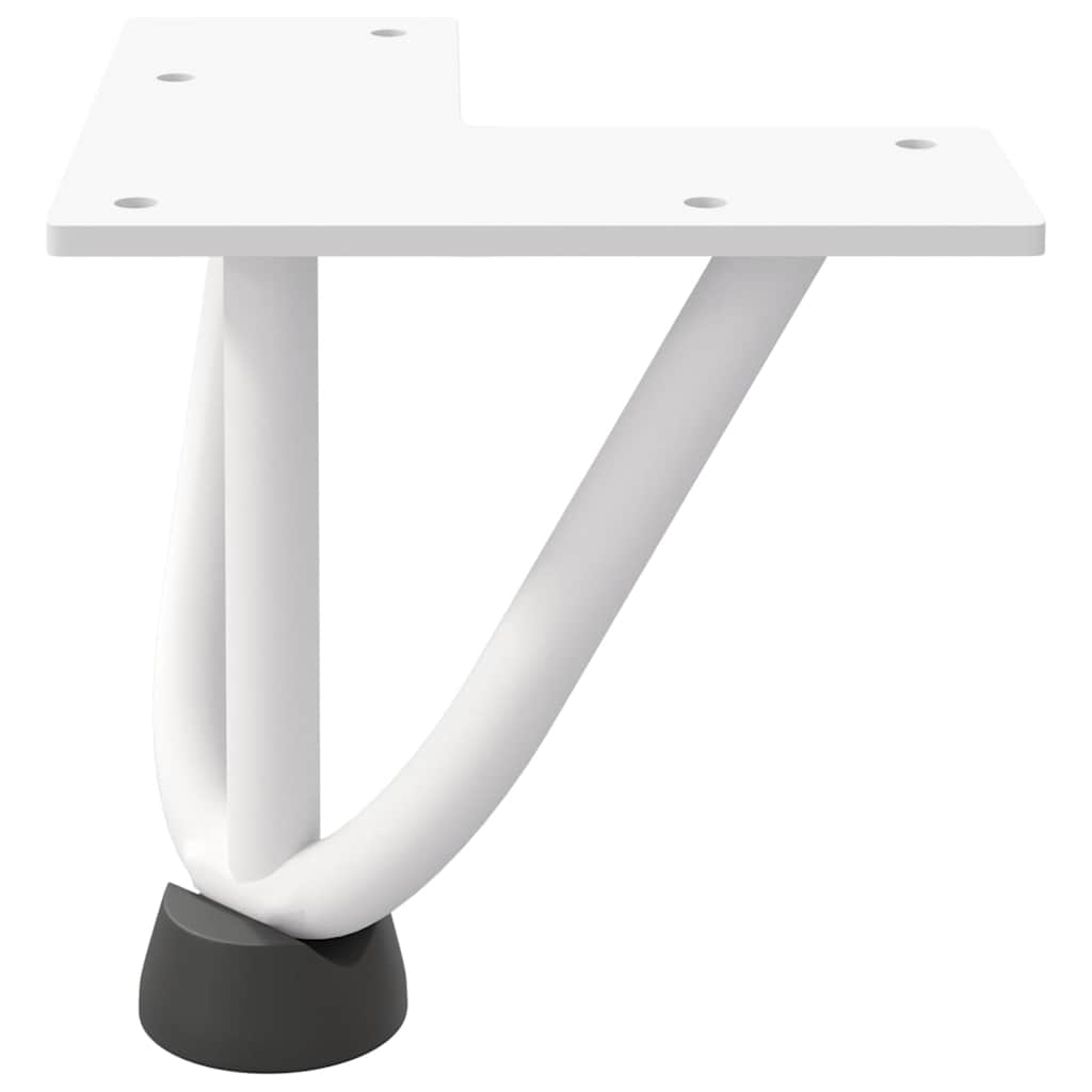 Gambe per Tavolo a Forcina 4 pz Bianco 10 cm Acciaio Massiccio - homemem39