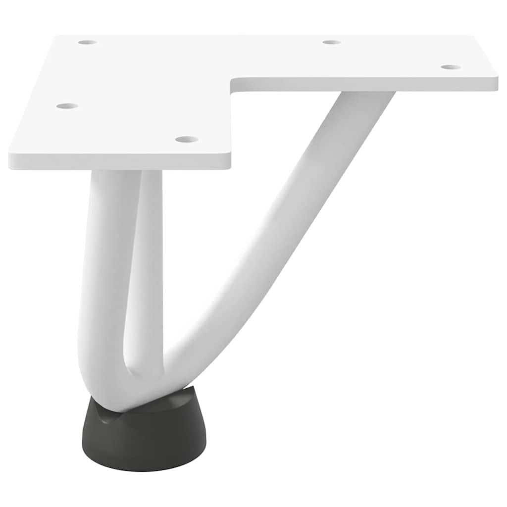 Gambe per Tavolo a Forcina 4 pz Bianco 10 cm Acciaio Massiccio - homemem39