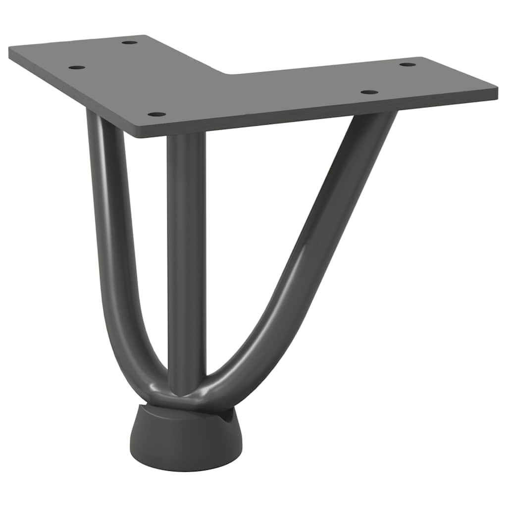 Gambe Tavolo a Forcina 4 pz Antracite 10 cm Acciaio Massiccio - homemem39