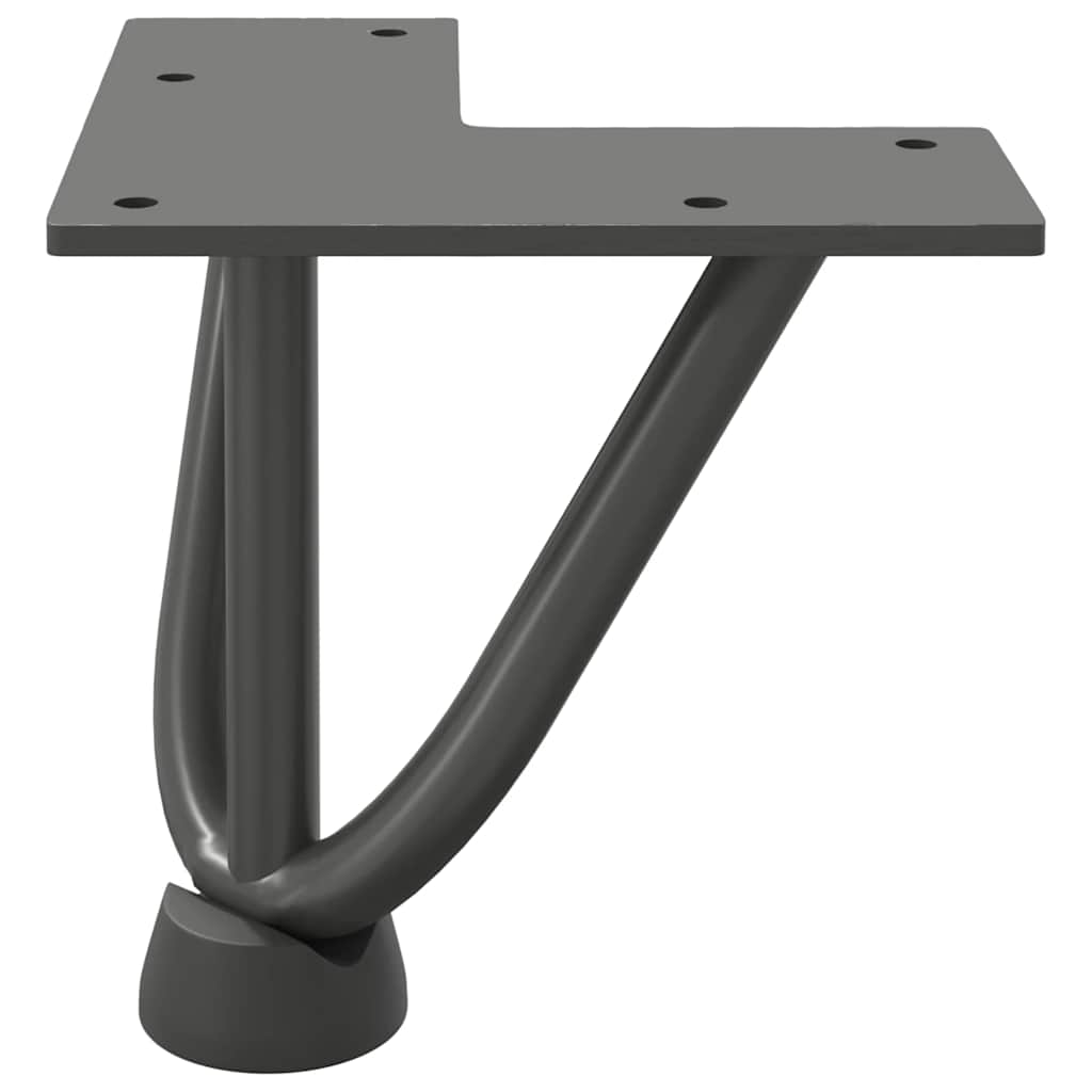 Gambe Tavolo a Forcina 4 pz Antracite 10 cm Acciaio Massiccio - homemem39
