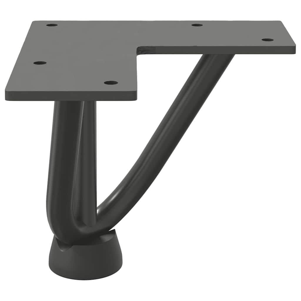 Gambe Tavolo a Forcina 4 pz Antracite 10 cm Acciaio Massiccio - homemem39