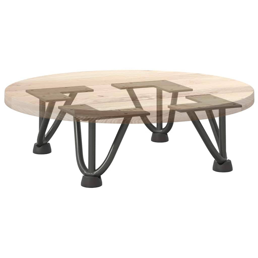 Gambe Tavolo a Forcina 4 pz Antracite 10 cm Acciaio Massiccio - homemem39
