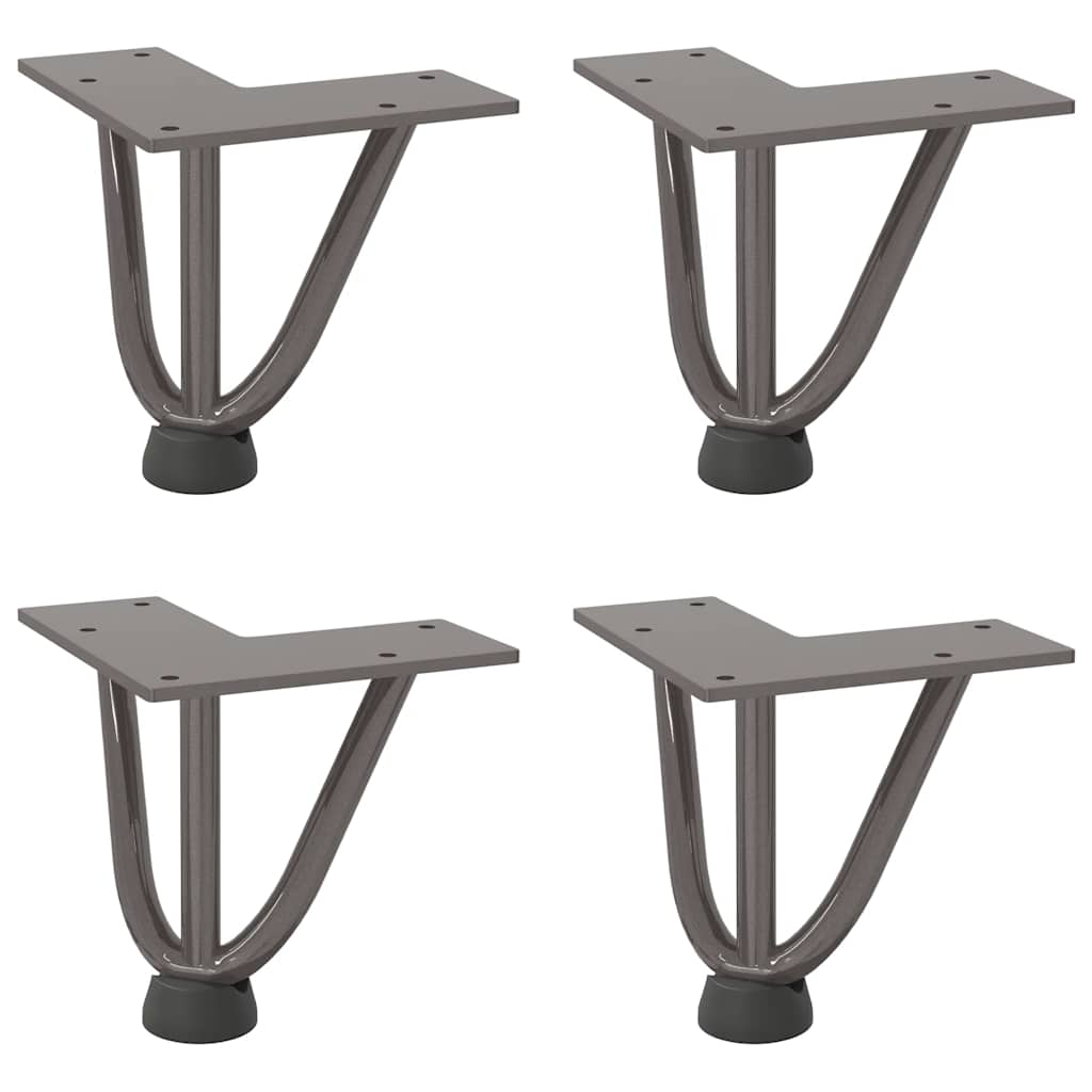 Gambe Tavolo a Forcina 4 pz 10 cm Acciaio Massiccio - homemem39