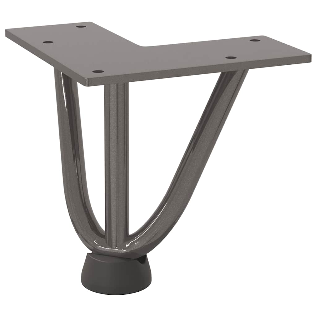 Gambe Tavolo a Forcina 4 pz 10 cm Acciaio Massiccio - homemem39
