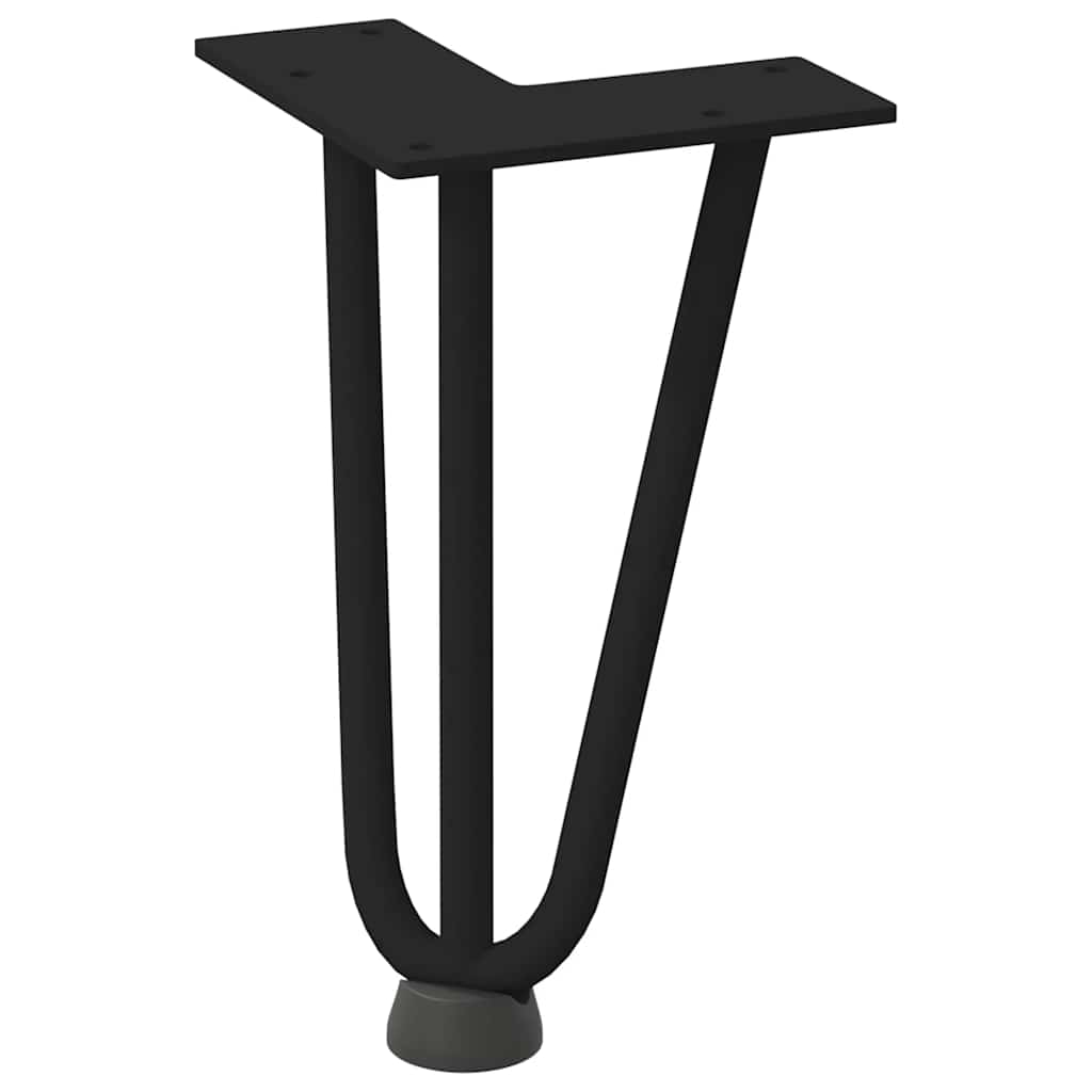 Gambe per Tavolo a Forcina 4 pz Nero 20 cm in Acciaio Massiccio - homemem39