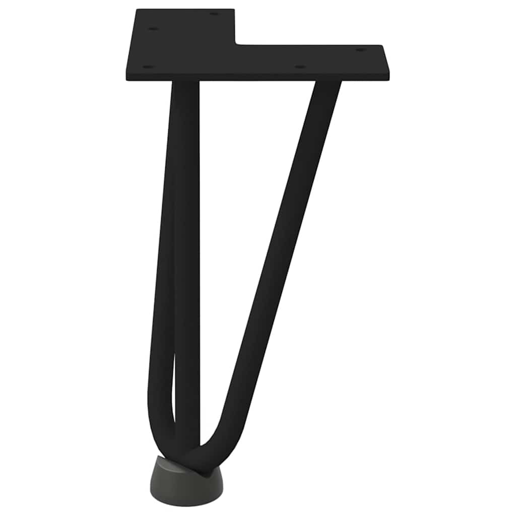 Gambe per Tavolo a Forcina 4 pz Nero 20 cm in Acciaio Massiccio - homemem39