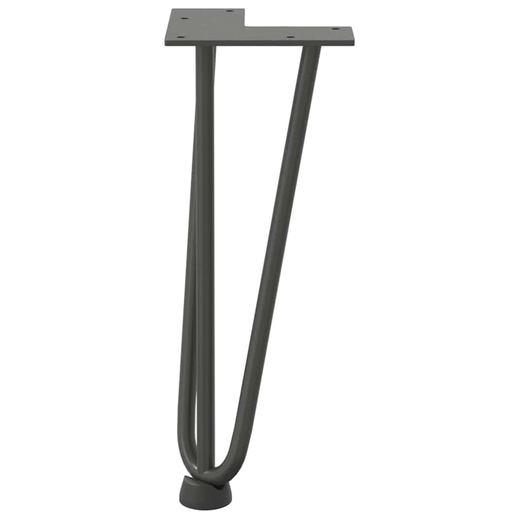 Gambe Tavolo a Forcina 4 pz Antracite 30 cm Acciaio Massiccio - homemem39