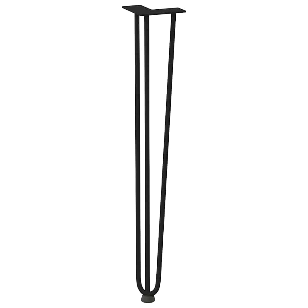 Gambe per Tavolo a Forcina 4 pz Nero 72 cm in Acciaio Massiccio - homemem39