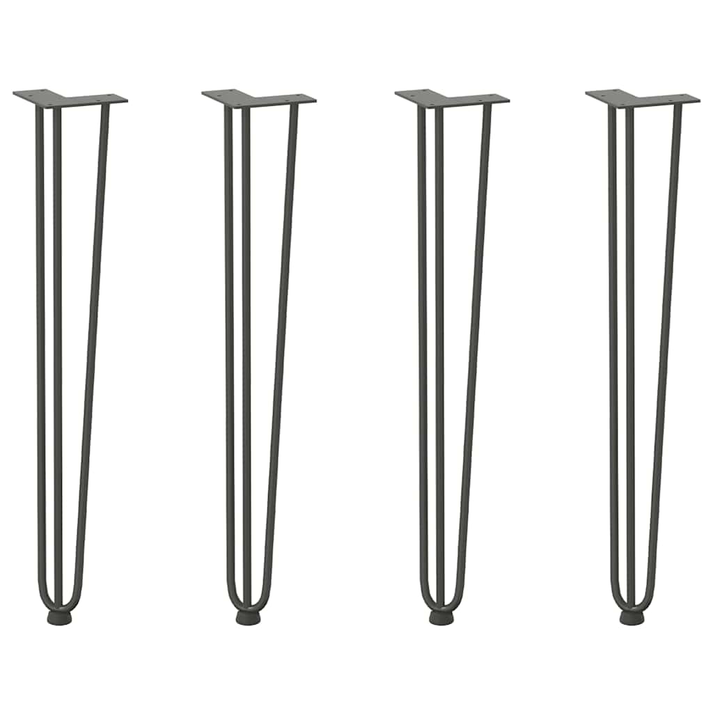 Gambe Tavolo a Forcina 4 pz Antracite 72 cm Acciaio Massiccio - homemem39