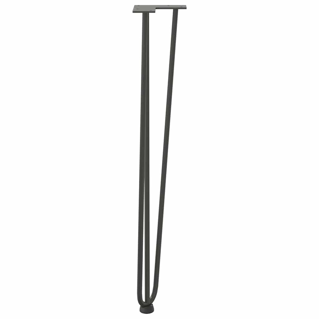 Gambe Tavolo a Forcina 4 pz Antracite 72 cm Acciaio Massiccio - homemem39