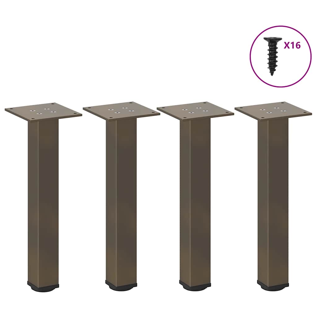 Gambe per Tavolino 4 pz Acciaio Naturale 42-44 cm in Acciaio - homemem39