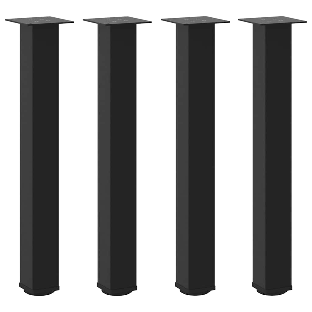 Gambe per Tavolino 4 pz Nero 72-74 cm in Acciaio