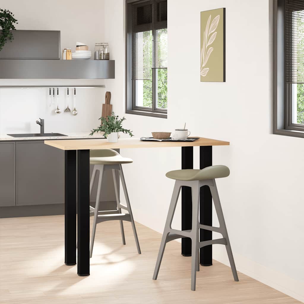 Gambe per Tavolino 4 pz Nero 90-92 cm in Acciaio
