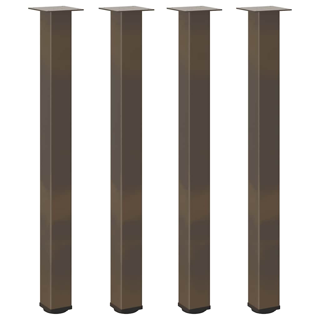 Gambe per Tavolino 4 pz Acciaio Naturale 90-92 cm Acciaio