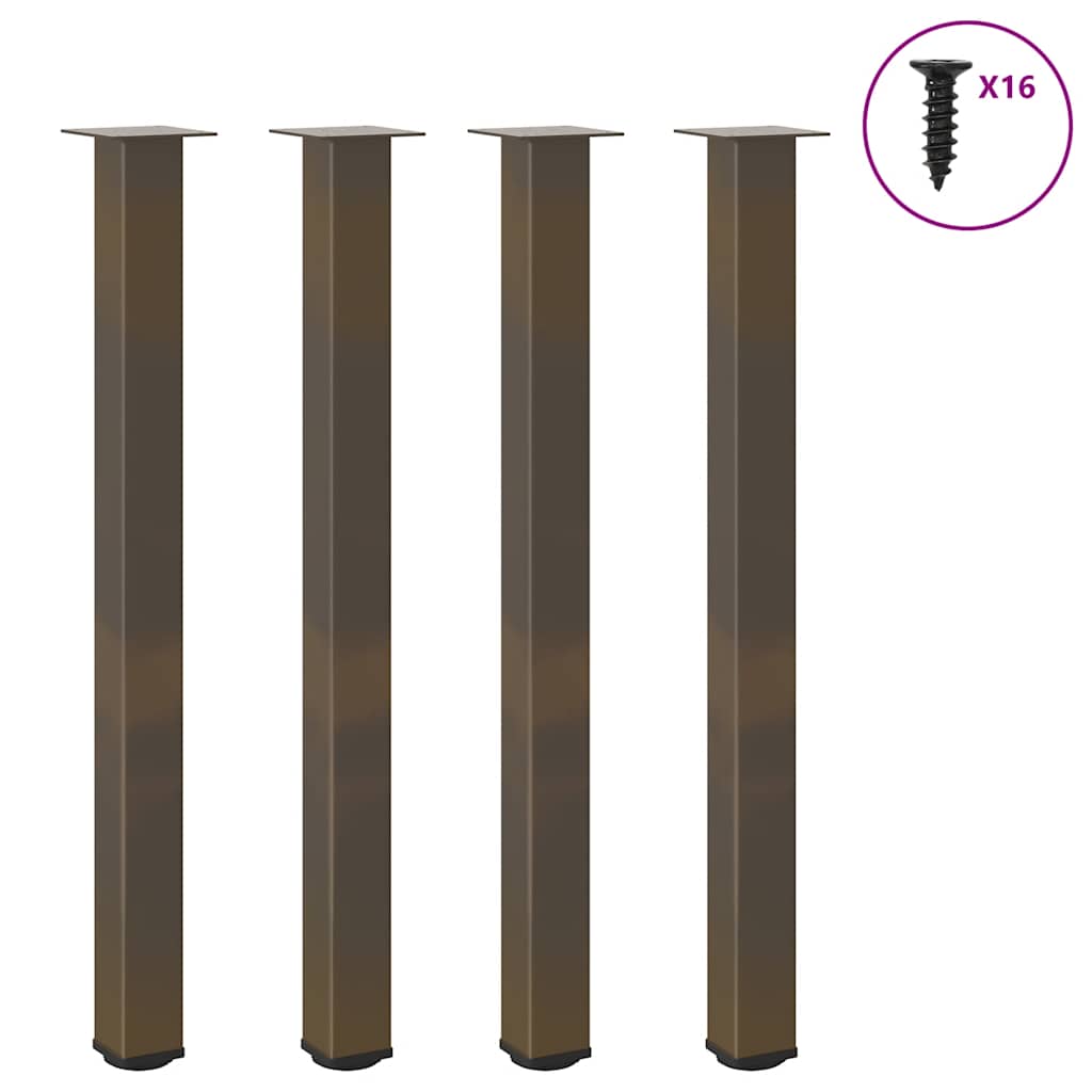 Gambe per Tavolino 4 pz Acciaio Naturale 110-112 cm Acciaio - homemem39