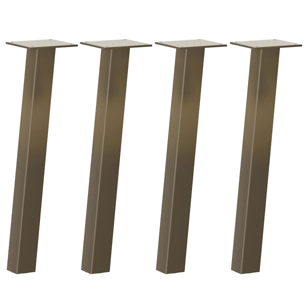 Gambe per Tavolino 4 pz Acciaio Naturale 42 cm in Acciaio - homemem39
