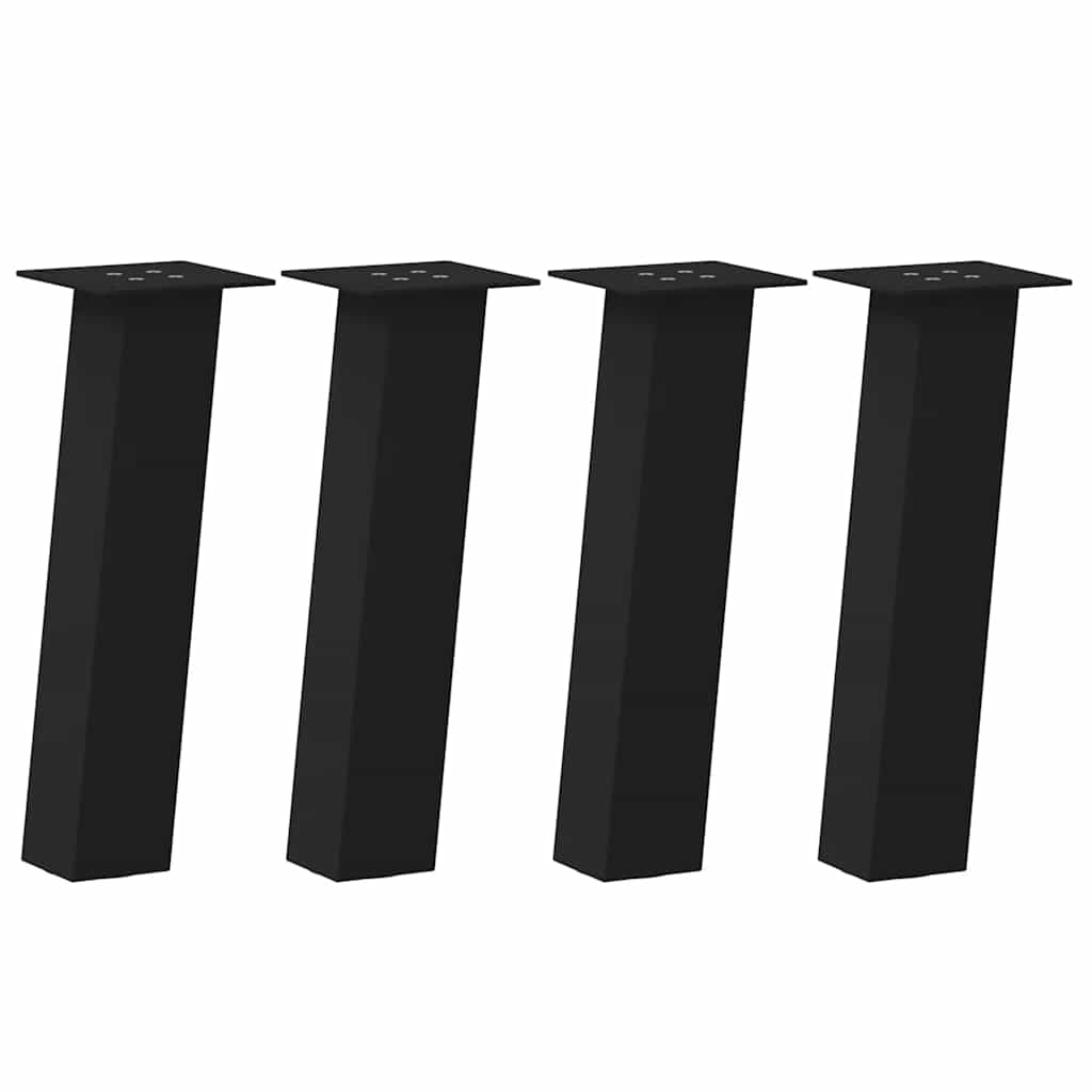 Gambe per Tavolino 4 pz Nero 42 cm in Acciaio - homemem39