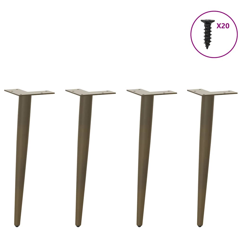 Gambe per Tavolino da Caffè Forma Conica 4 pz Acciaio Naturale 30-31 cm Acciaio - homemem39