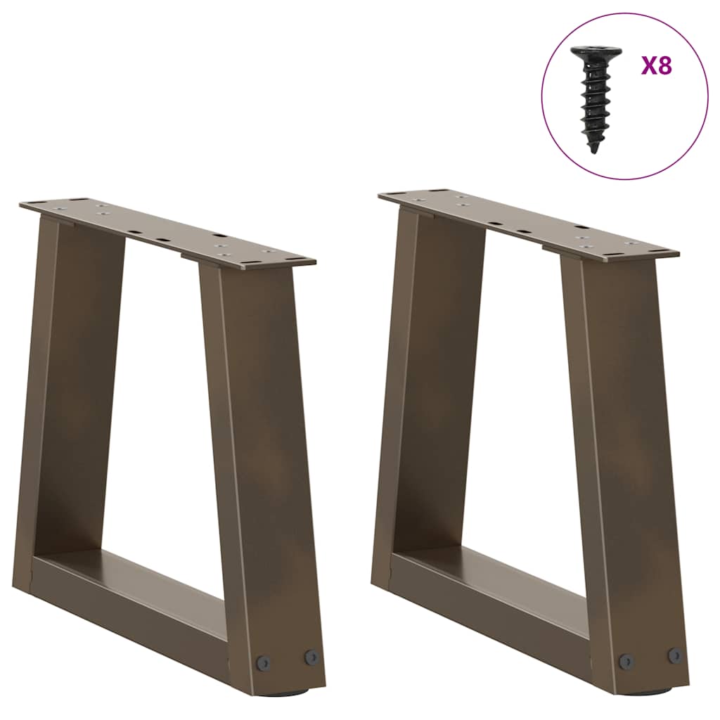 Gambe per Tavolo Pranzo a V 2pz Naturale 30x(30-31,3)cm Acciaio - homemem39