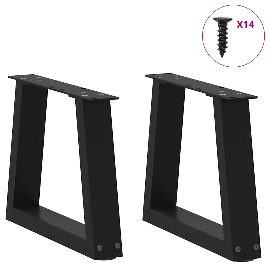Gambe per Tavolo da Pranzo a V 2 pz Nero 40x(30-31,3)cm Acciaio - homemem39