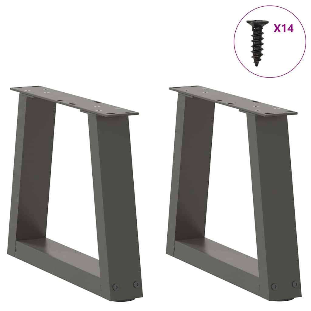 Gambe Tavolo Pranzo a V 2 pz Antracite 40x(30-31,3)cm Acciaio - homemem39