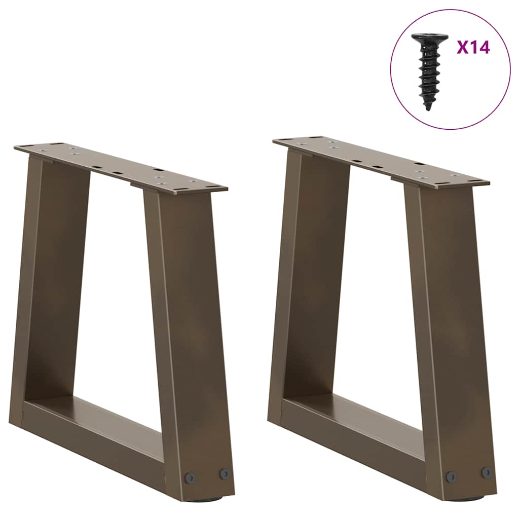Gambe per Tavolo Pranzo a V 2pz Naturale 40x(30-31,3)cm Acciaio - homemem39