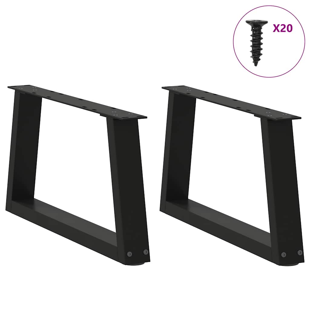 Gambe per Tavolo da Pranzo a V 2 pz Nero 50x(30-31,3)cm Acciaio - homemem39