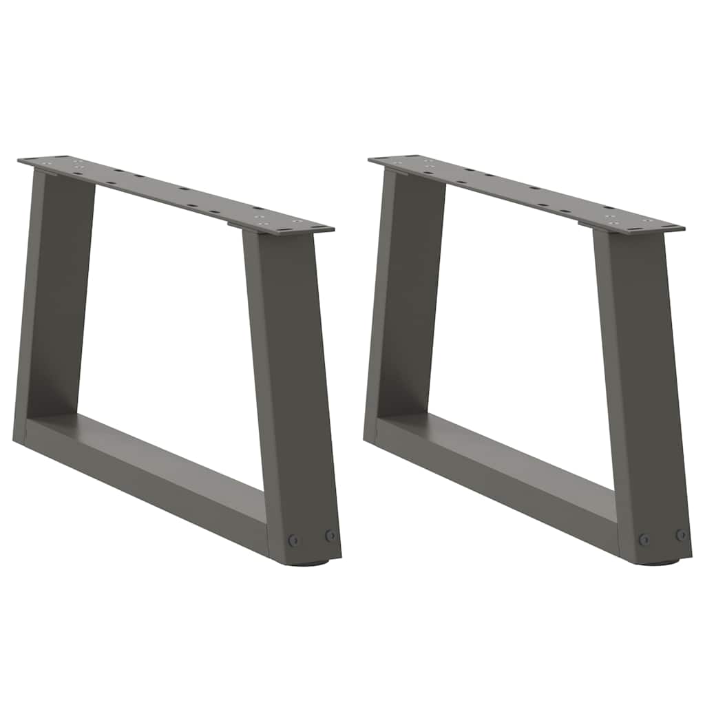 Gambe Tavolo Pranzo a V 2 pz Antracite 60x(30-31,3)cm Acciaio - homemem39
