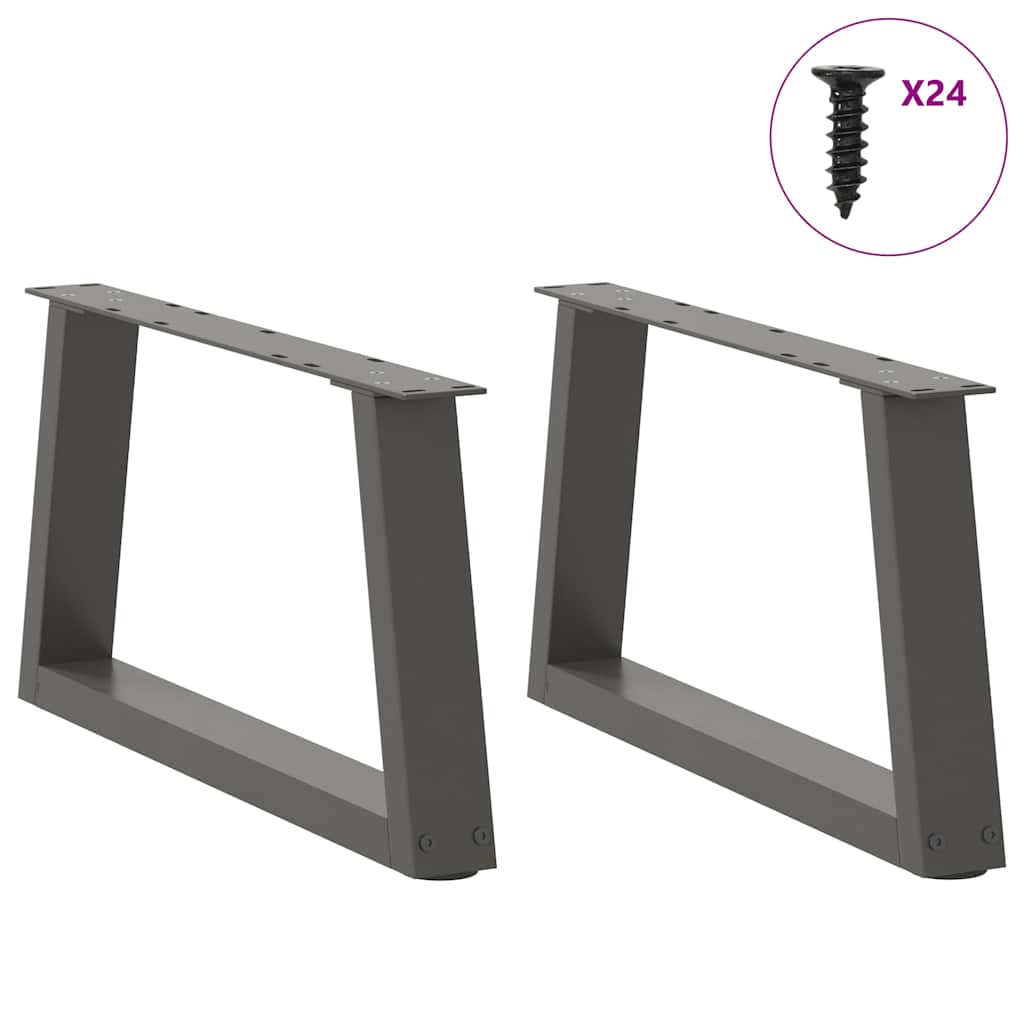 Gambe Tavolo Pranzo a V 2 pz Antracite 60x(30-31,3)cm Acciaio - homemem39