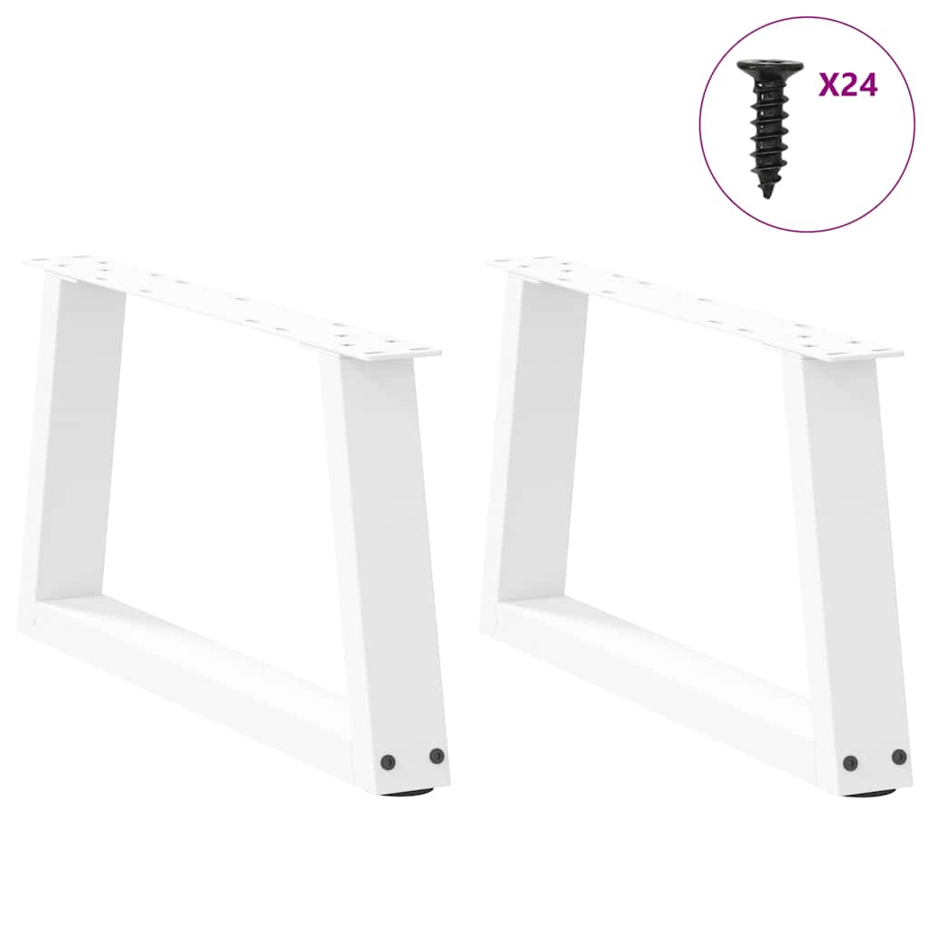 Gambe per Tavolo Pranzo a V 2 pz Bianco 70x(30-31,3)cm Acciaio - homemem39