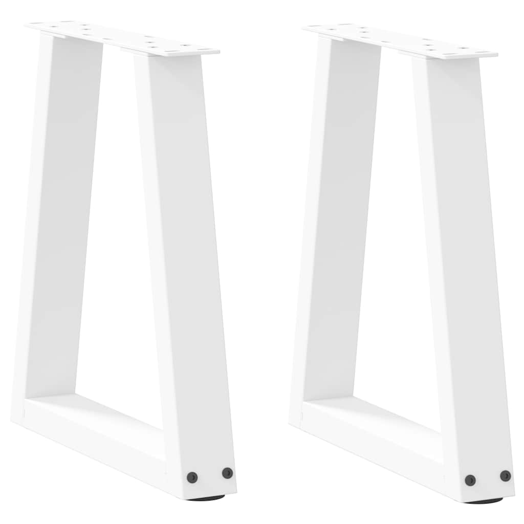 Gambe per Tavolo Pranzo a V 2 pz Bianco 28x(42-43,3)cm Acciaio - homemem39