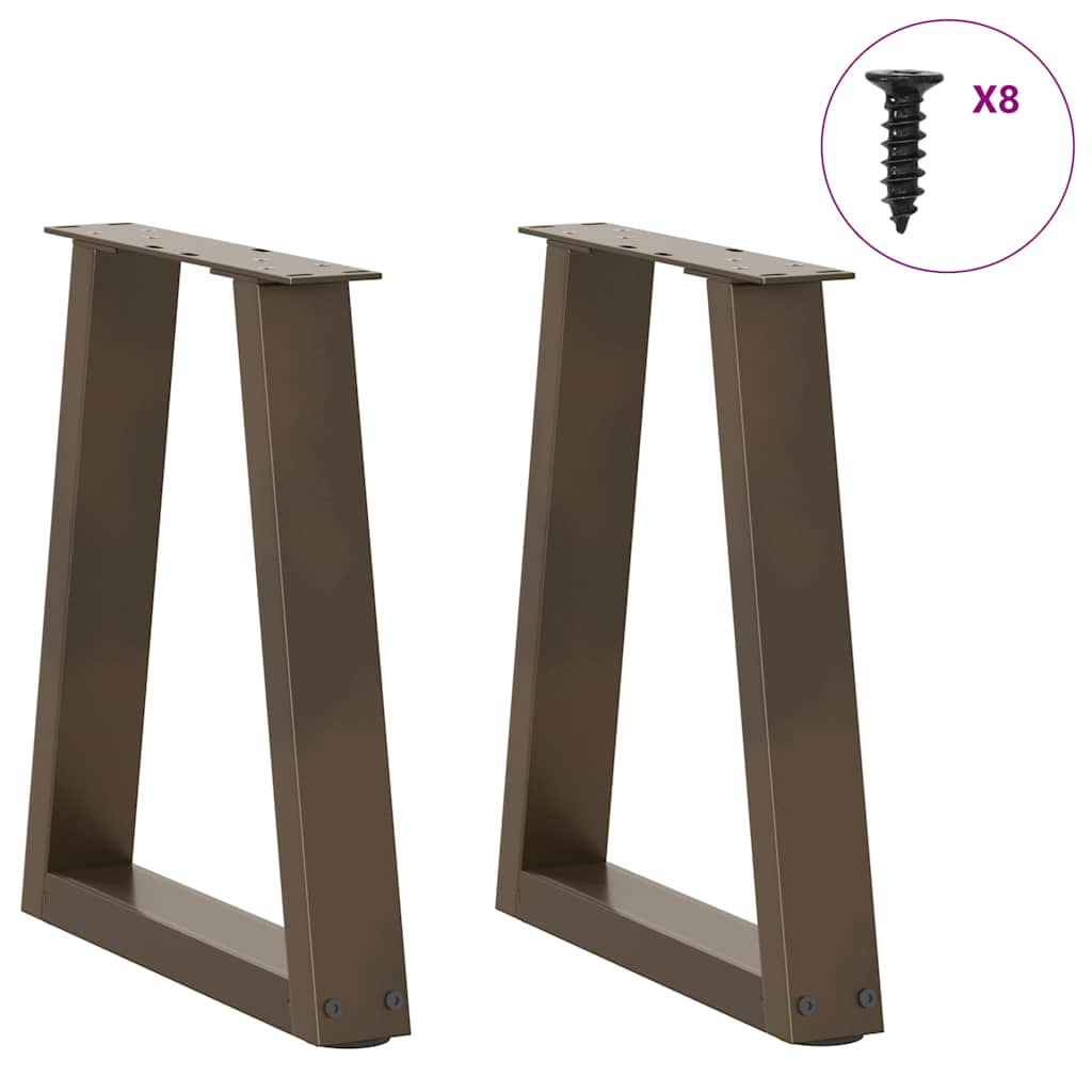 Gambe per Tavolo Pranzo a V 2pz Naturale 28x(42-43,3)cm Acciaio - homemem39