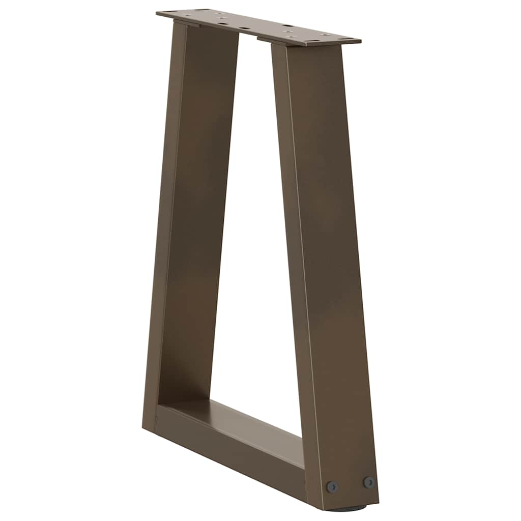 Gambe per Tavolo Pranzo a V 2pz Naturale 38x(42-43,3)cm Acciaio - homemem39