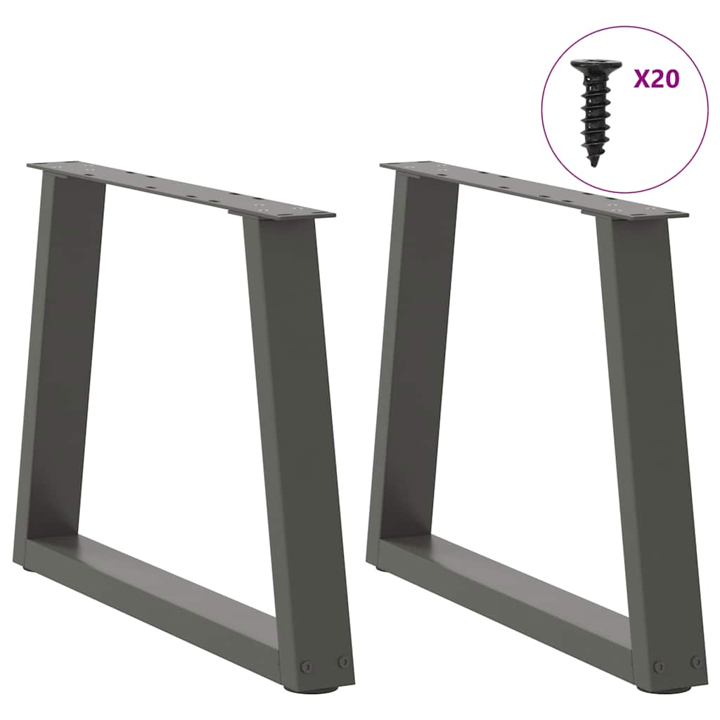 Gambe Tavolo Pranzo a V 2 pz Antracite 50x(42-43,3)cm Acciaio - homemem39