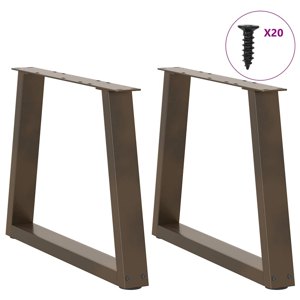 Gambe per Tavolo Pranzo a V 2pz Naturale 50x(42-43,3)cm Acciaio - homemem39