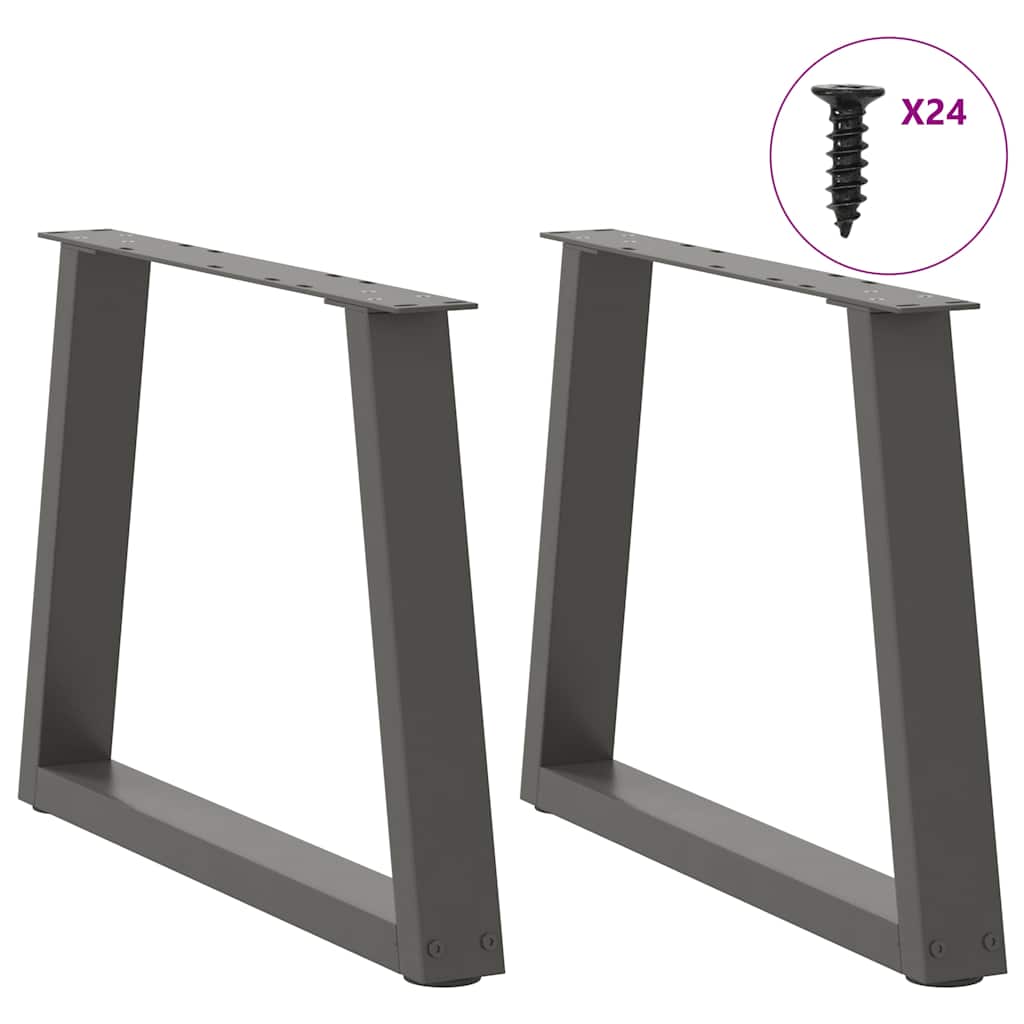 Gambe Tavolo Pranzo a V 2 pz Antracite 60x(42-43,3)cm Acciaio - homemem39